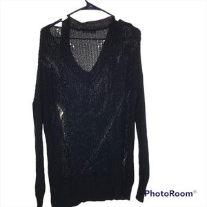 Maison Mascallier dark blue distressed sweater